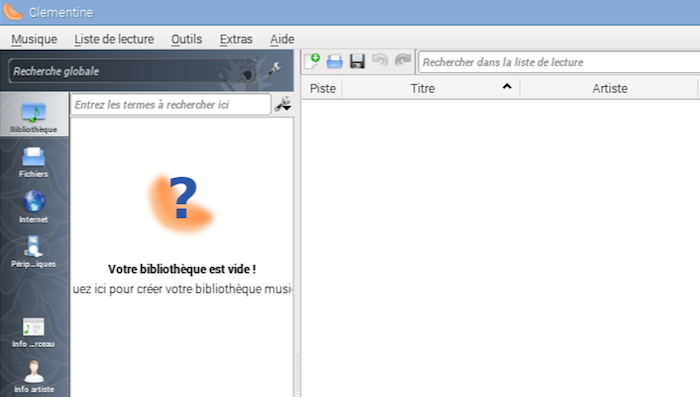 clementine bibliotheque vide